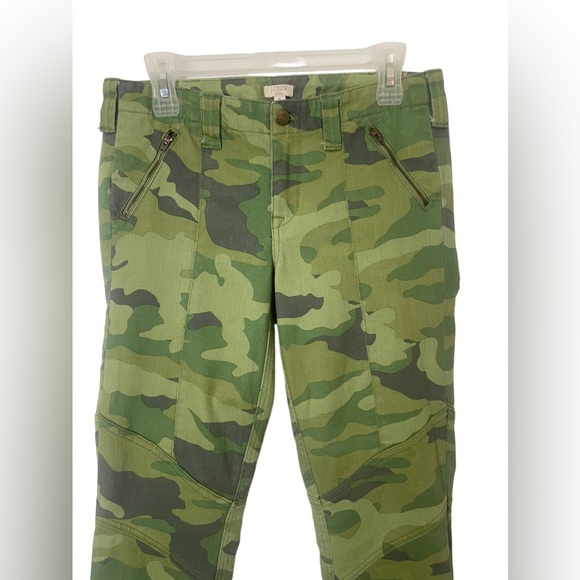 J.Crew Camo Military Print Green Toothpick Pants Jeans Size 6 - Picture 3 of 11